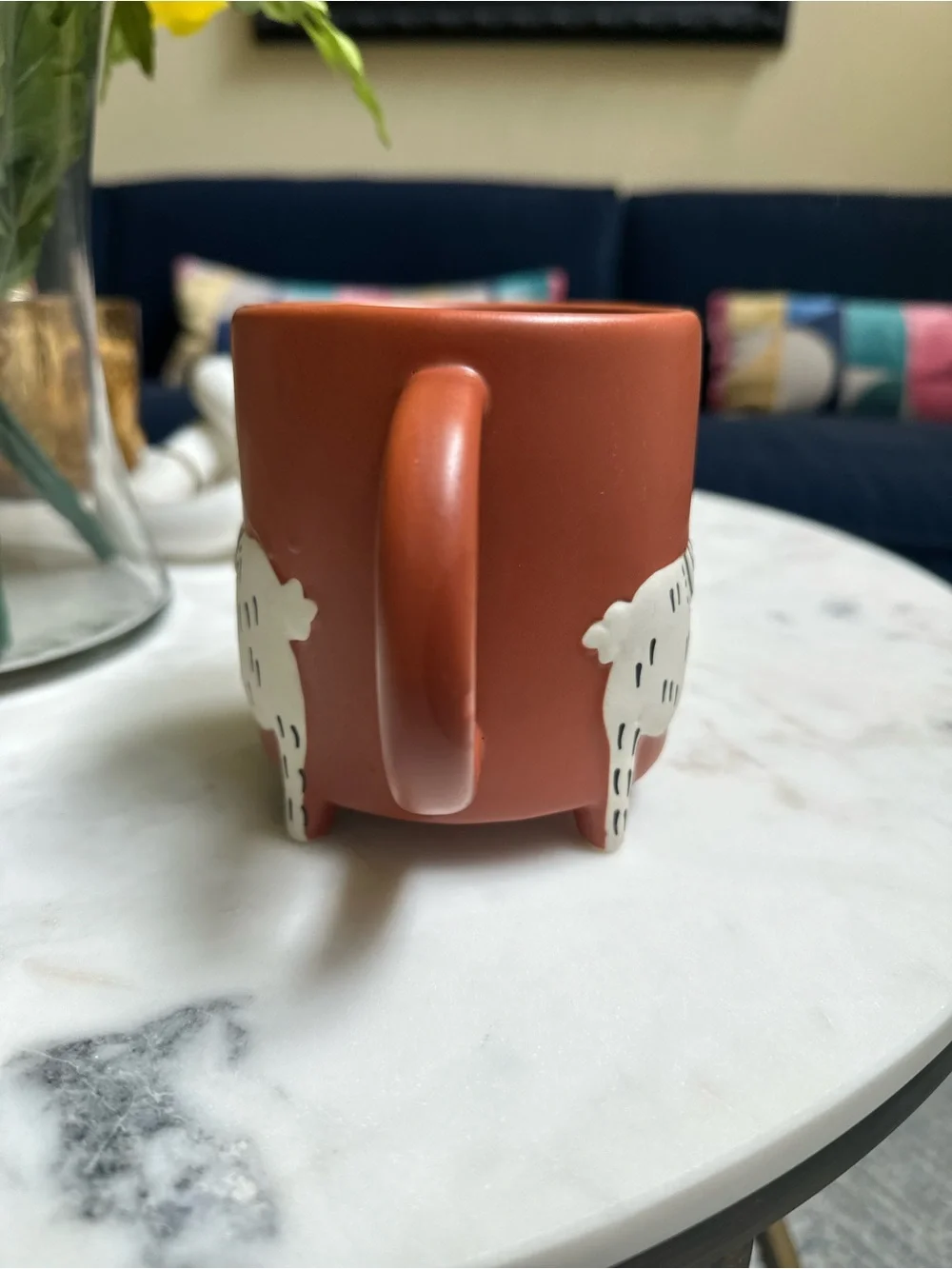 UD Home Terracotta Ceramic llama mug - Orange